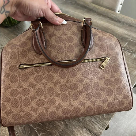 Coach Brown Satchel with Signature Monogram